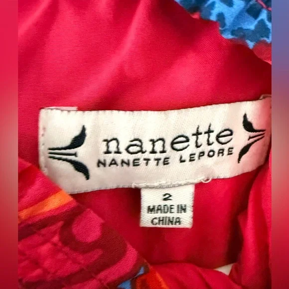 Nanette Lepore Vibrant Orange and Blue Midi Dress size 2 - Picture 6 of 8